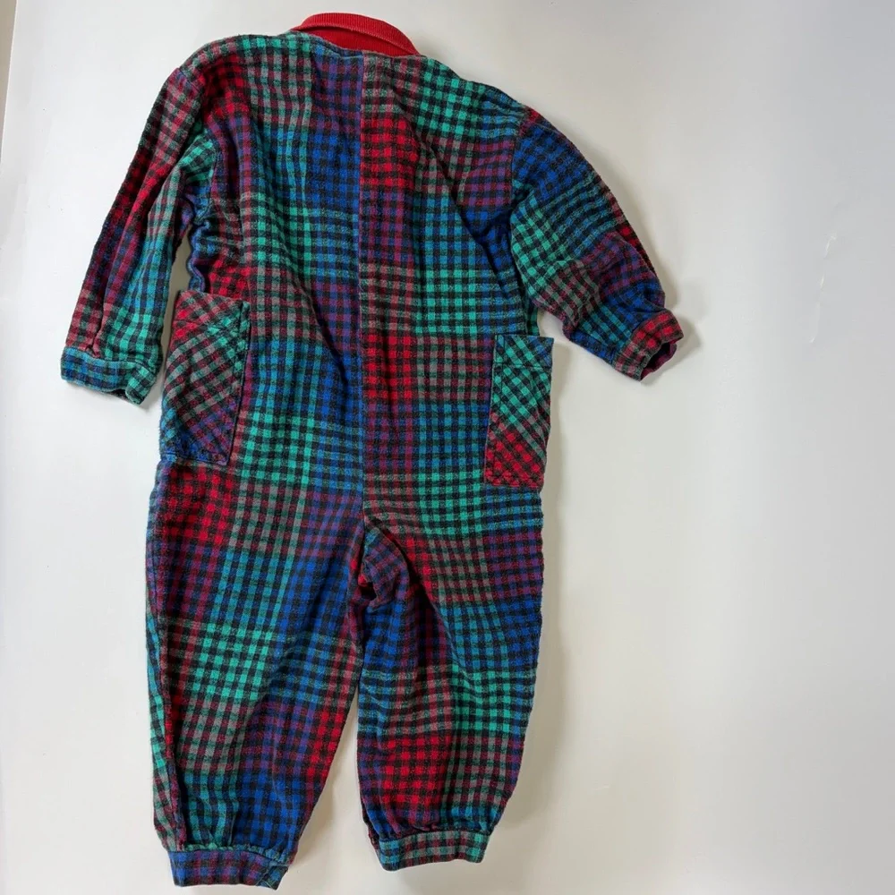 VTG‎ Rare OshKosh B’Gosh Baby Unisex Coverall Romper Size 24 Months Checkered